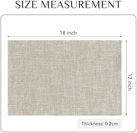 Softalker Faux Linen Cloth Placemats Set of 4-12 x 18 Inch, Beige - Image 5
