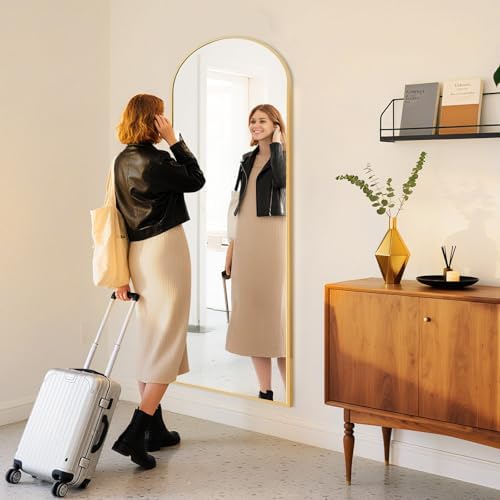DUMOS Arched Mirror Full Length Floor, 58x19 Inch Full Body Standing Mirror - Image 6