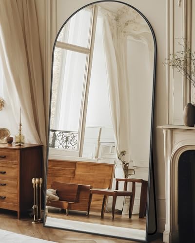 Antok 68" x26” Arched Full Length Mirror, Floor Mirror with Stand,Black - Image 2