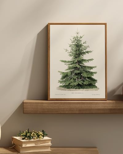 InSimSea Framed Wall Art, Vintage Christmas Pine Tree Winter Decor, 12x16In - Image 5