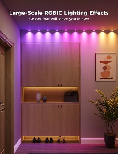 Govee Smart RGBIC String Downlights, 32.8ft with 50 LEDs, White - Image 2