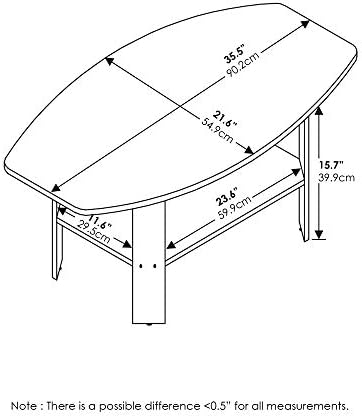 Furinno Simple Design Coffee Table, Dark Brown - Image 3