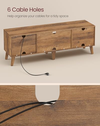 VASAGLE TV Stand with Power Outlet, Entertainment Center with LED Light - Image 6