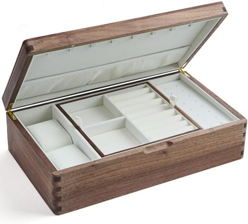 Beexchange Black Walnut Wooden Jewelry Box - Allwood, Handcrafted, Classic Jewelry Box. Jewelry boxes & organizers for Women, Men, and Girls(Single-Layer) by Unknown