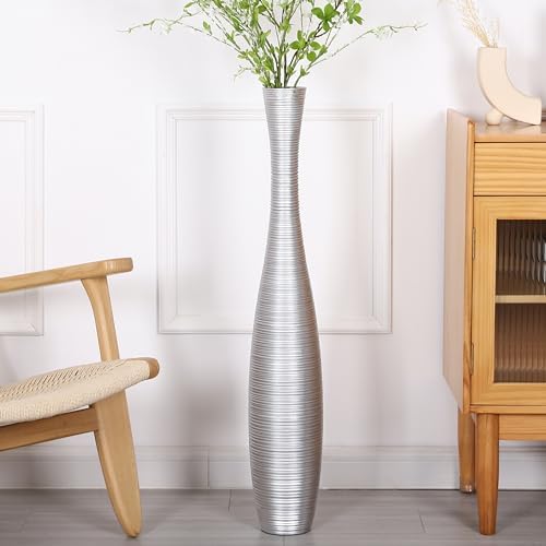 Leewadee Large Floor Vase 34 inches Polyresin for Pampas Grass, Dried Flowers by Leewadee