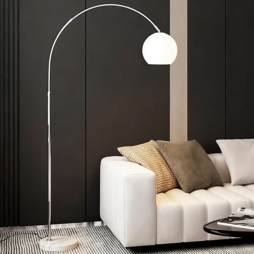 Modern White Arc Floor Lamp for Living Room,77 in Tall - Image 4