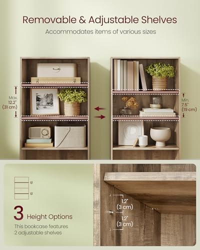 VASAGLE 4-Tier Bookshelf, Storage Organizer, 23.6 x 9.4 x 42.4 Inches - Image 4