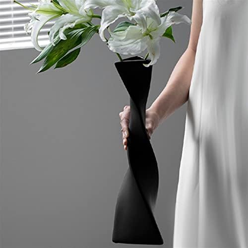 Decorative Vase Floor Vase Decoration Tall Ceramic Vase Modern Home Decors Twisted High Flower Vase for Shelf Home Decor Living Room Ceramic Vase Glass Vase Hydroponic Flower Vase ( Color : Type A ) - Image 5