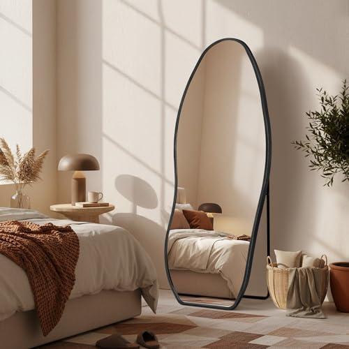 Dorlicecass Mirror Full Length - Irregular Full Body Mirror Standing or Leaning or Wall Hanging 63"x 24" Asymmetrical Aviation Aluminum Alloy Frame Unique for Bedroom, Living Room, Cloakroom, Entryway - Image 4