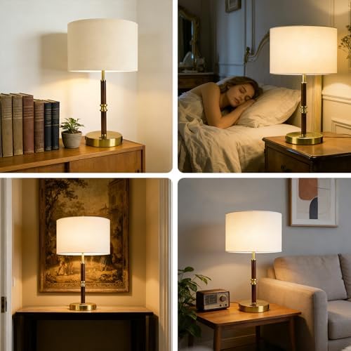Table Lamp for Bedroom with USB & AC Outlet, Bulb Not Included - Image 6