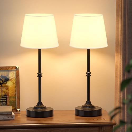 Kakanuo Rechargeable Cordless Table Lamp Black - 2 Pack 4000mAh Battery Operated Lamp, 3000K Warm Light, Touch Control Stepless Dimming, for Bedside, Dining Table, Home Decor - Image 2