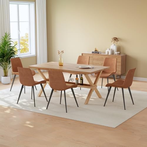 HIPIHOM Dining Table Set for 6,Kitchen Table with Dining Chairs - Image 2