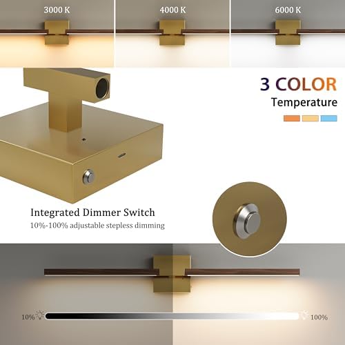 Rayogale Gold & Walnut Battery Operated Wall Sconce with Remote Control - Image 5