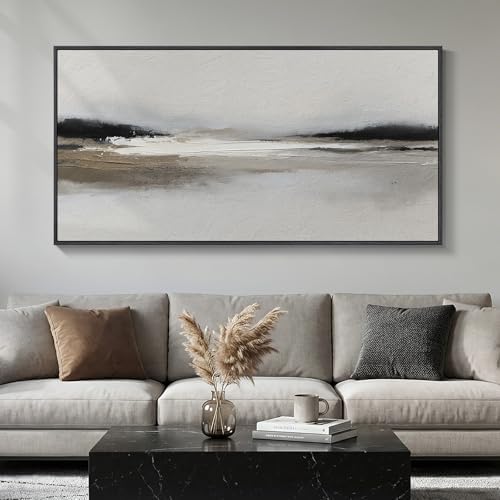 Large Framed Black and White Abstract Wall Art for Living Room, 30x60 In by Cuspin