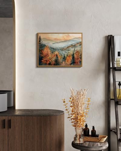 InSimSea Vintage Fall Canvas Wall Decor, Landscape Pictures Framed Art - Image 2