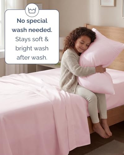 Twin Size 3 Piece Sheet Set - Breathable & Cooling Sheets - Lavender Pink - Image 6