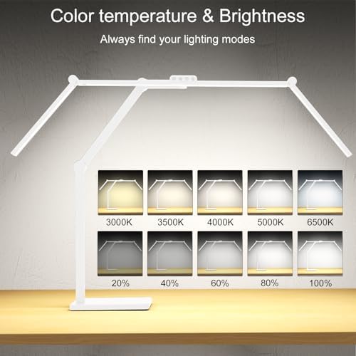 Omorepa 36 W 3000 LM Ultra Bright Architect Desk Lamp with Base, 47.4 Inch Wide Tall Overhead Desk Light for Home Office, Dimmable Table Light with Remote for Desktop Working,Drafting,Reading - Image 4