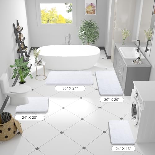 OLANLY Large Bathroom Rugs 59x35, Extra Soft Absorbent Chenille Bath Rugs - Image 2