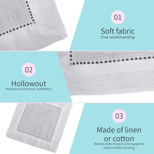 100pcs Linen Cocktail Napkins, Reusable Square Napkins - Image 3