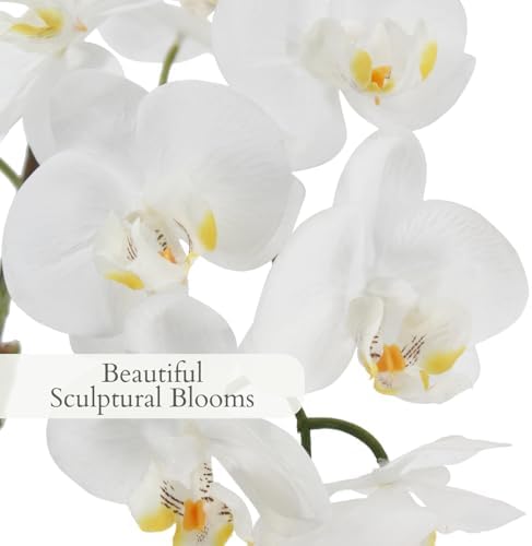 CG Hunter, Faux Phalaenopsis White Orchid Plant, 21 in, White, Home Decor - Image 3