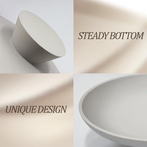 YMXYJM Modern Pedestal Decorative Bowl, Large Resin Fruit Bowl, Grey - Image 5