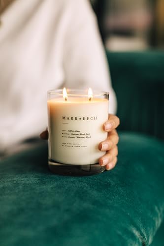 Brooklyn Candle Studio Marrakech Classic 2 Wick Candle - Luxury Scented Candle, Vegan Soy Wax, Hand Poured in The USA, 70 Hour Slow Burn Time - 13oz - Image 7