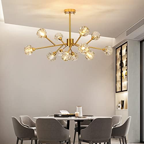 Weesalife Gold Sputnik Chandeliers for Living Room，12 Lights D36'' Inch - Image 6
