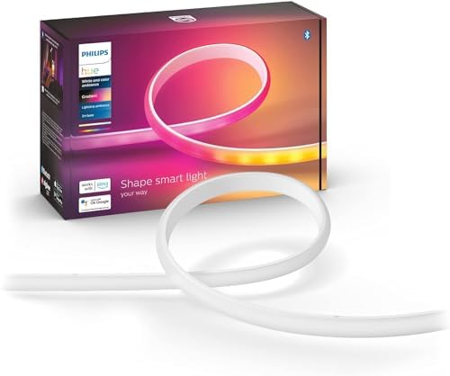 Philips Hue Indoor 6-Foot Smart LED Light Strip Base Kit with Plug - Flowing Multicolor Effect - 1 Pack - Control with Hue App - Compatible with Alexa, Google Assistant and Apple HomeKit by Unknown