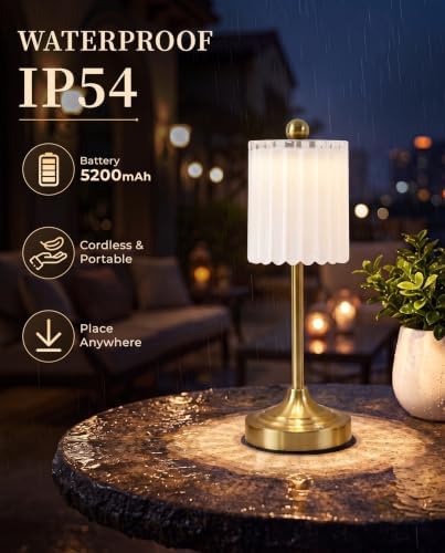 Vintage Cordless Accent Table Lamp 14" High - Image 6