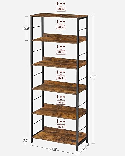 VASAGLE 6-Tier Bookshelf, Bookcase with Shelves, Storage Shelf, Living Room - Image 3