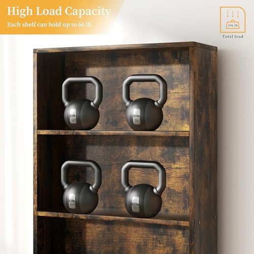 6-Tier Bookshelf, Modern Open Bookcase,6 Shelf Display Storage Shelves Floor Standing, 71 inches Tall Shelves for Home Office, Brown - Image 4