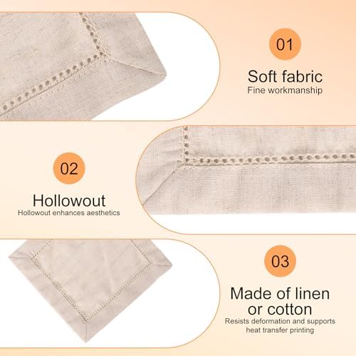 12pcs Linen Feel Cocktail Napkins, Reusable Cotton Cloth Serviettes Napkins - Image 4
