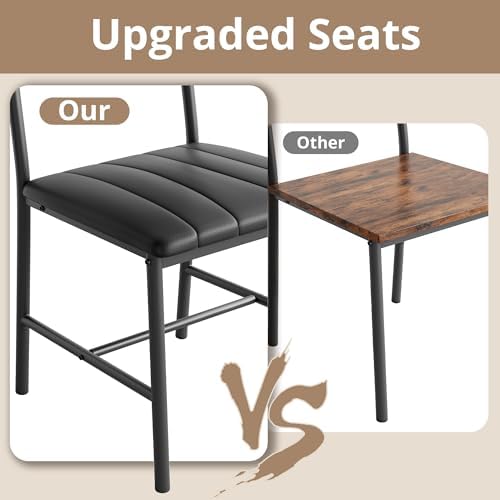 IRONCK Dining Table Set for 4, Kitchen Table and Chairs Set, Rustic Brown - Image 5