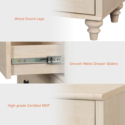 WAMPAT Farmhouse Buffet Cabinet with 8 Doors and 4 Drawers, Beige, 136 inch - Image 5