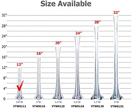 WGV Eiffel Tower Vase, Open 0.75", Height 12", (Multiple Sizes Choices) Clear Glass Floral Container with Sturdy Base, Flower Centerpiece for Wedding Event Home Decor, Arts Crafts, 1 Piece - Image 3