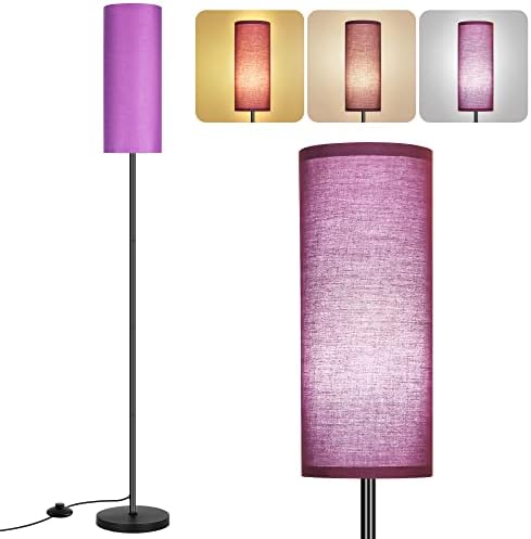 PARTPHONER Floor Lamp for Living Room, Modern Standing Lamps with Lampshade, Minimalist Tall Lamp with Foot Switch for Living Room, Bedroom, Kids Room, Office(Bulb Not Included) by PARTPHONER