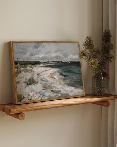 InSimSea Framed Canvas Wall Art Vintage Decor, Coastal Wall Art Living Room, Storm Clouds Pictures, Traditional Scenic Pictures for Bedroom Bathroom Farmhouse Office Decor, 12"x16" - Image 2