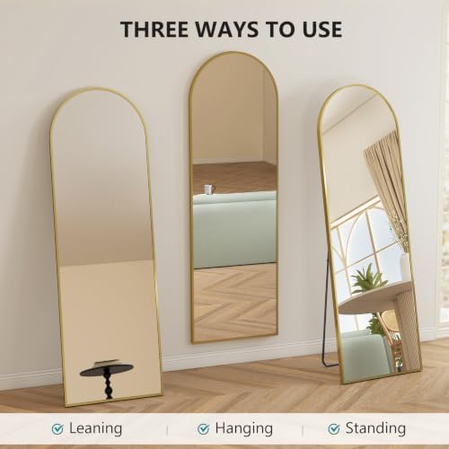 DUMOS 63"x20" Arched Full Length Floor Mirror, Full Body Mirror with Stand - Image 5