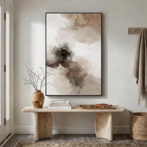 Extra Large Framed Brown Beige Abstract Wall Art for Living Room, 40x60 In - Image 4