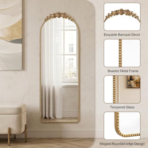 Vintage Full Length Mirror 19"x53" Gold Full Body Mirror - Image 3