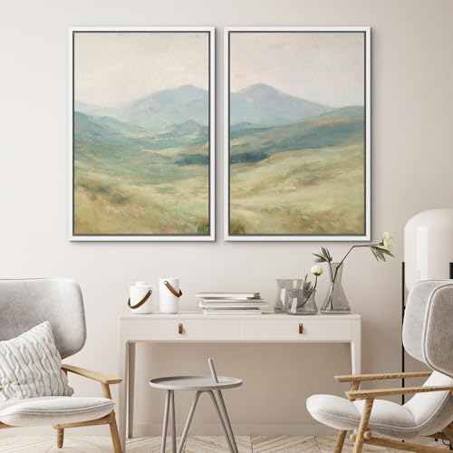 SIGNWIN Framed Wall Art Print Set Soft Pastel Mountain Landscape Serene Photography Modern Art Rustic Relax/Calm Multicolor for Living Room, Bedroom, Office - 16"" x24 x2 WHITE - Image 4