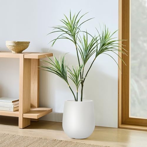 11.8"H Plastic Planters with Drainage Holes and Plug,Chalk Beige - Image 6
