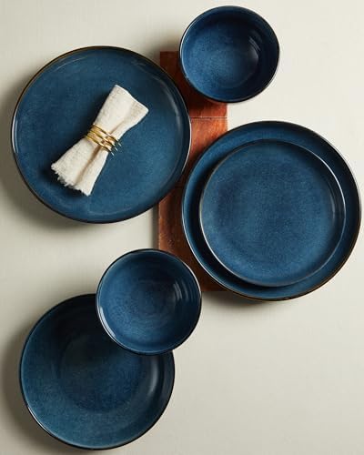 Pokini Stoneware Dinnerware Sets for 6, 18pcs Plates and Bowls Sets Dishes - Image 4