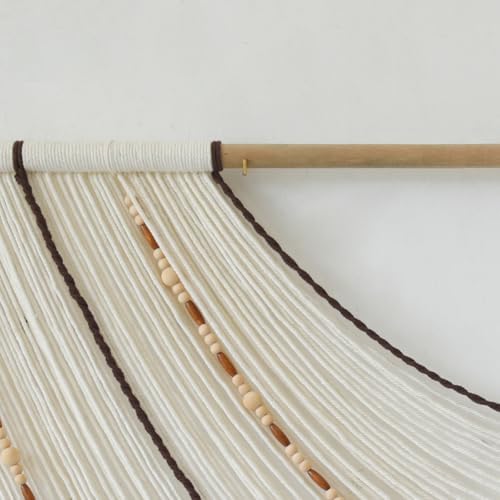 Macrame Wall Hanging Boho Wall Decor Beaded Fiber Art Handmade 57"W*35"L - Image 6