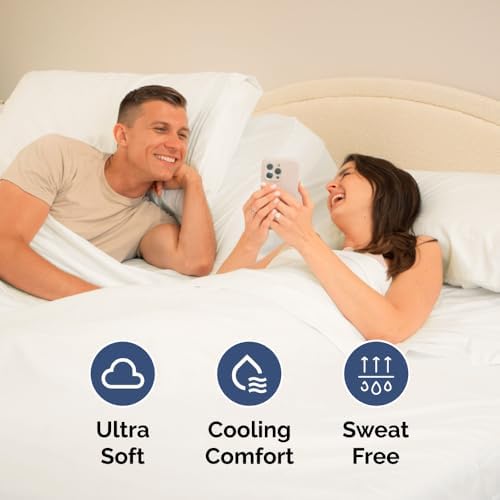 Flex Top Split Head King 4 Piece Sheet Set - Soft & Cooling - Antique White - Image 6