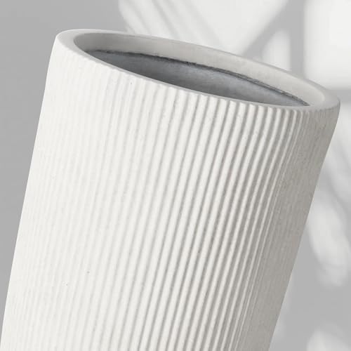 Oakrain 18" Tall Planter White Large Indoor Outdoor Decorative Pot - Image 3