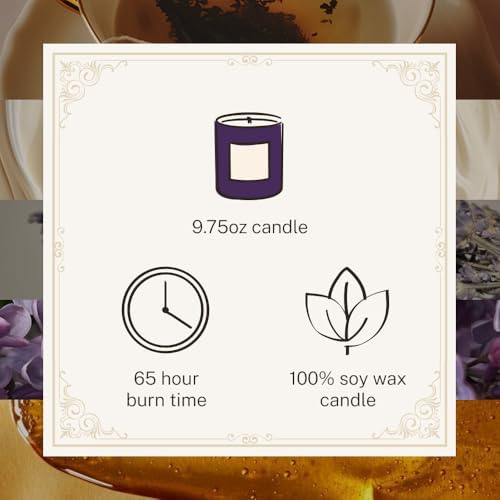 Hotel Lobby London Candle – Luxury Hand-Poured 9.75oz Soy Wax with Earl Grey Tea, Vanilla Milk, Lavender, and Honey – Infused with Essential Oils, 65-Hour Burn Time, Reusable Vessel, Clean Burn - Image 4