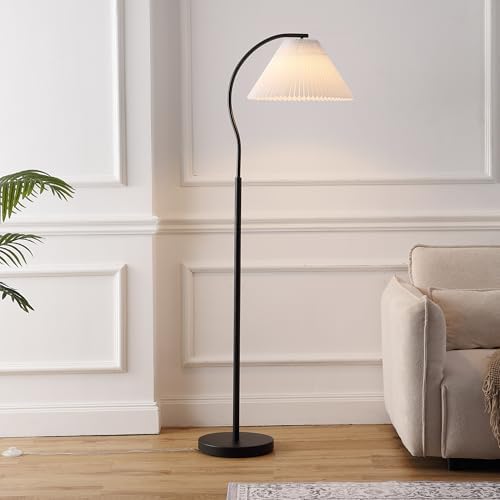 JONATHAN Y Devon 60.5" Modern Glam Arc Floor Lamp, Black - Image 3