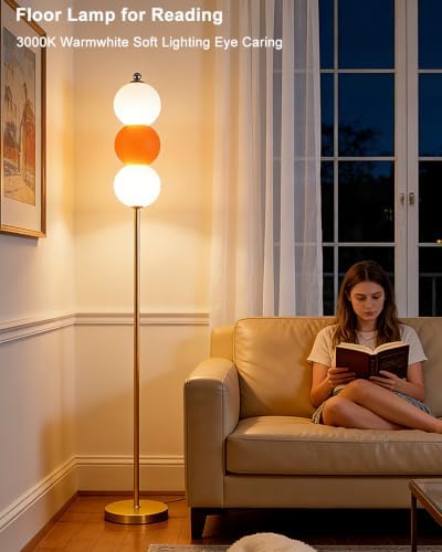 Lightdot Orange Floor Lamp RGB 3 Globe Floor Lamp Dimmable Modern Lamp 63In - Image 3