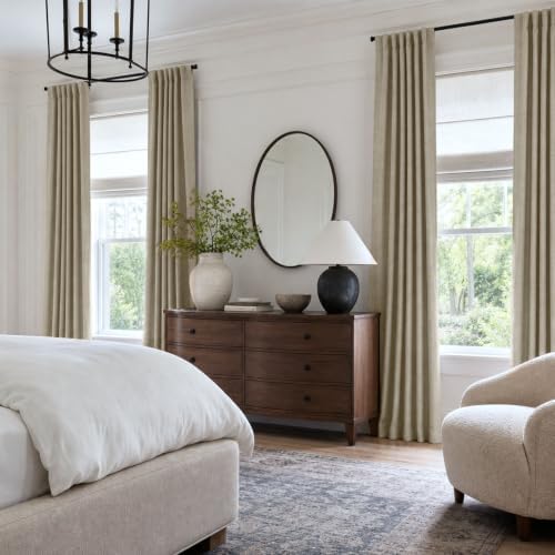 Faux Linen Total Blackout Curtains for Bedroom 90 Inches Long, Plaza Taupe - Image 4